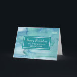 Blue Watercolor Grandson Birthday Card<br><div class="desc">Birthday card for grandson with soothing blue watercolor pattern and thoughtful verse.</div>