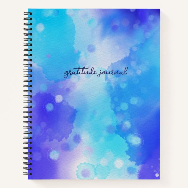 Blue Watercolor Gratitude Journal (Front)