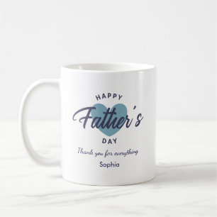 Blue Watercolor Happy Father’s Day Personalized  Coffee Mug