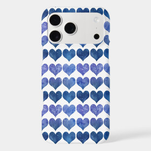Blue Watercolor Heart Pattern Minimalist Aesthetic