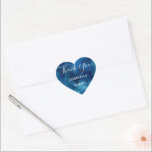 Blue Watercolor Heart Thank You Wedding Sticker<br><div class="desc">This Watercolor heart shaped sticker is designed to coordinate with our Sapphire Blue and Gold Watercolor wedding collection. This customisable Sticker,  features a jewel toned background with elegant calligraphy text,  paired with a classy serif font. Matching items can be found in the Sapphire Blue and Gold Watercolor Wedding Collection.</div>