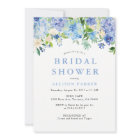 Blue Watercolor hydrangea Bridal Shower Invitation