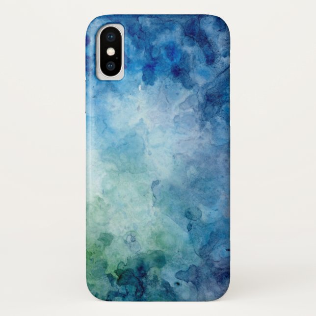 Blue Watercolor iPhone case (Back)