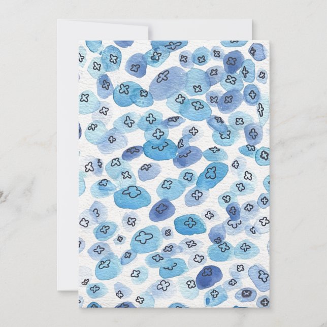 Blue Watercolor Jellyfish Card (Front)