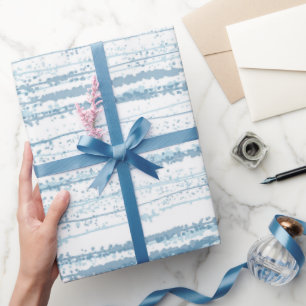 Blue Watercolor Line Pattern Wrapping Paper