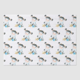 Blue Watercolor Little Cow Tissue Paper