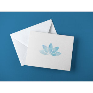 Blue Watercolor Lotus Flower Post Card
