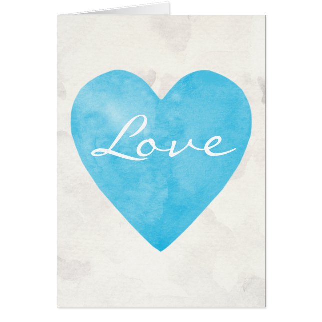 Blue Watercolor Love Heart (Front)