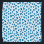 Blue watercolor love heart pattern bandana<br><div class="desc">Watercolour Heart Design on pale blue background.
Other colours available.

Please contact me for customisation and special requests.  (c) Zoe Chapman Design</div>