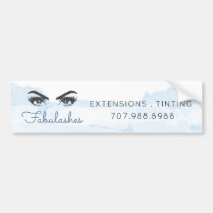 Blue Watercolor Makeup Artist Business Promotional Bumper Sticker