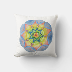 Blue Watercolor Mandala Cushion 41 cm x 41 cm
