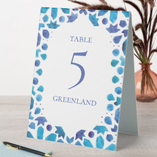 Blue Watercolor Mediterranean Tile Wedding