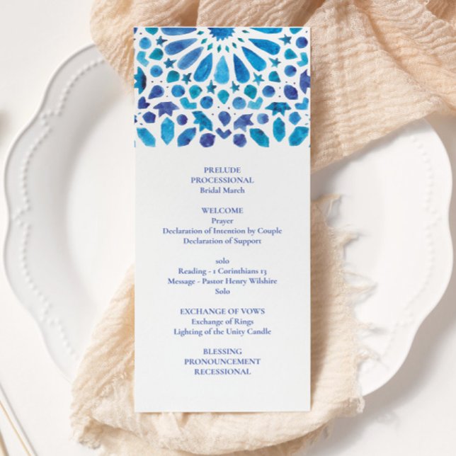 Blue Watercolor Meditteranean Tile Pattern Program (Creator Uploaded)