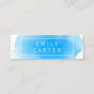 Blue Watercolor Mini Business Card