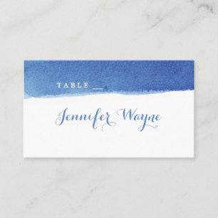Blue watercolor nautical beach wedding place card