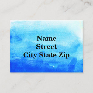 Blue Watercolor Ombre Business Card