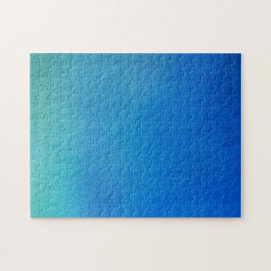Blue Watercolor Ombre Jigsaw Puzzle
