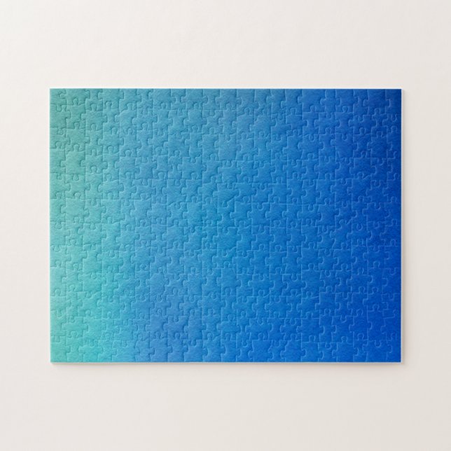 Blue Watercolor Ombre Jigsaw Puzzle (Horizontal)