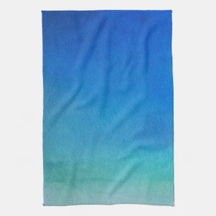 Blue Watercolor Ombre Tea Towel