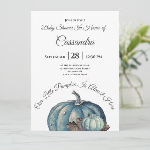 Blue Watercolor Our little Pumpkin Baby Shower