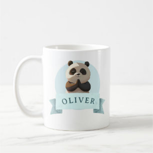 Blue Watercolor Panda Birthday Party Coffee Mug
