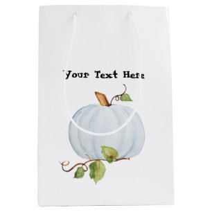 Blue Watercolor Pumpkin, Custom Gift Bag