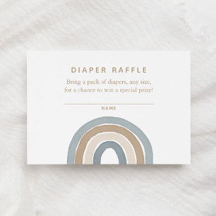 Blue Watercolor Rainbow Diaper Raffle Enclosure Ca Card