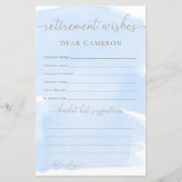 Blue Watercolor Retirement Wishes