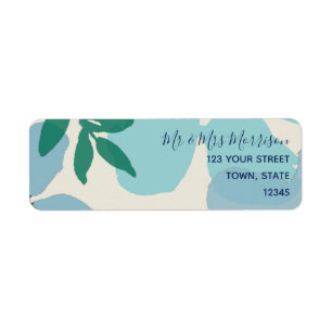 Blue Watercolor Return Address Return Address Label