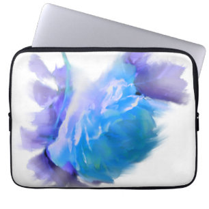 Blue watercolor roses blue flower blue floral laptop sleeve
