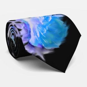 Blue watercolor roses blue flower blue floral tie