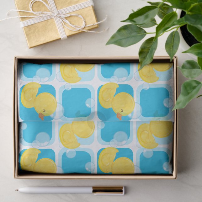 Blue Watercolor Rubber Ducky Tissue Paper (Gift)