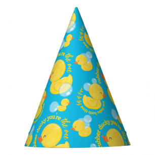 Blue Watercolor Rubber Ducky You're the One Party Hat