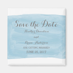 Blue Watercolor Save the Date Magnet