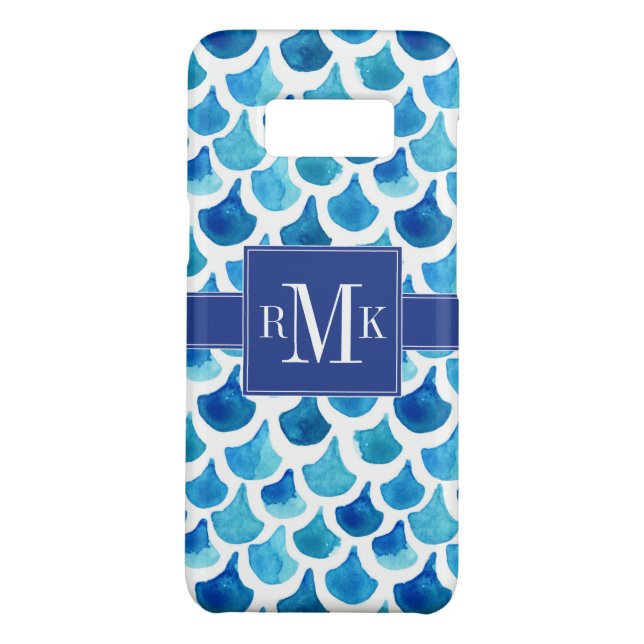 Blue Watercolor Scale Pattern Case-Mate Samsung Galaxy Case (Back)