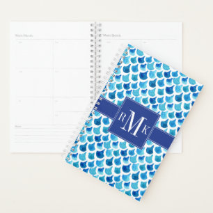 Blue Watercolor Scale Pattern Planner