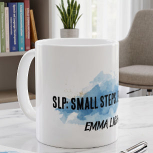 Blue Watercolor SLP Speech Therapist Mug