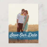 BLUE WATERCOLOR SPLASH | SAVE THE DATE POSTCARD