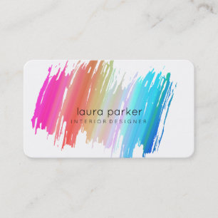 Blue Watercolor Splatter Elegant Abstract Modern Business Card