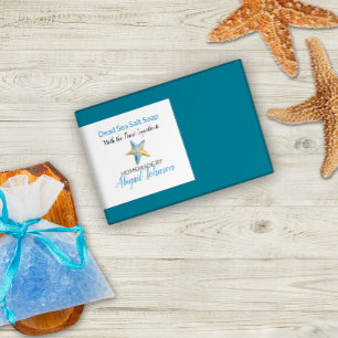 Blue Watercolor & Starfish Beach Soap Label