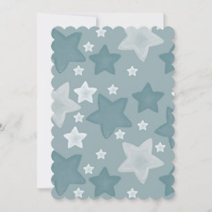 Blue Watercolor Stars baby shower Invitation