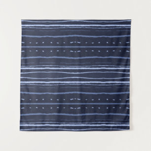 Blue Watercolor Stripes Background. Creative Line Tapestry