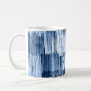 Blue Watercolor Stripes: Geometric Pattern Coffee Mug