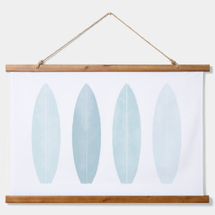 Blue Watercolor Surfboards Beach Nursery Decor Hanging Tapestry