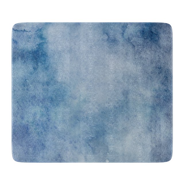 Blue Watercolor Texture Cutting Board (Front)