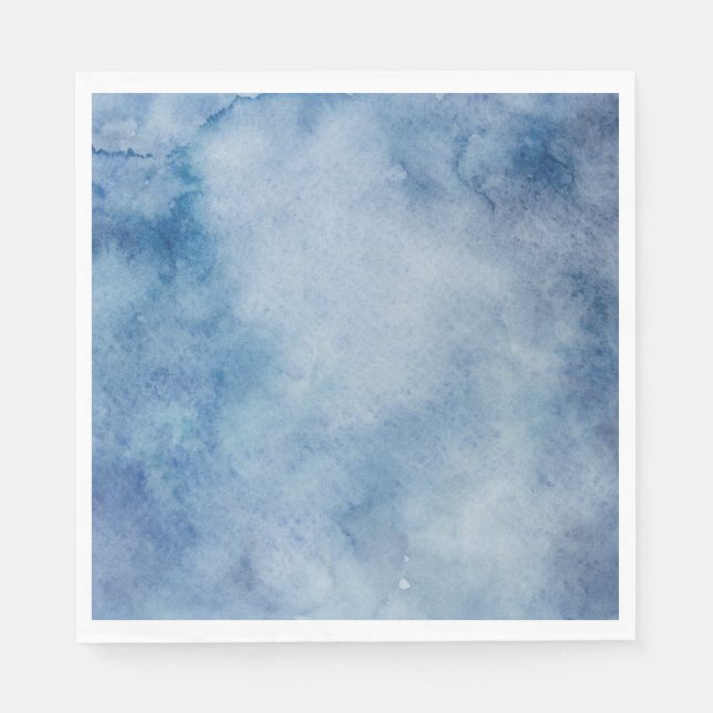 Blue Watercolor Texture Napkin (Front)