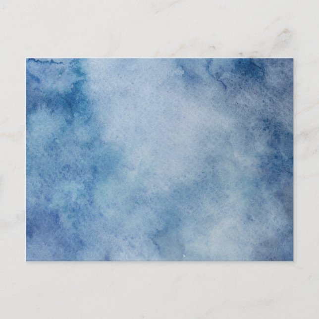 Blue Watercolor Texture Postcard (Front)