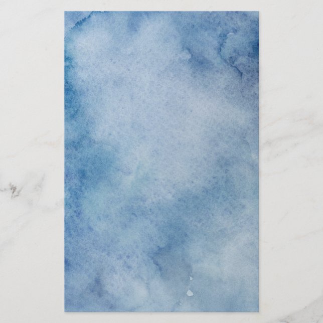 Blue Watercolor Texture Stationery (Front)