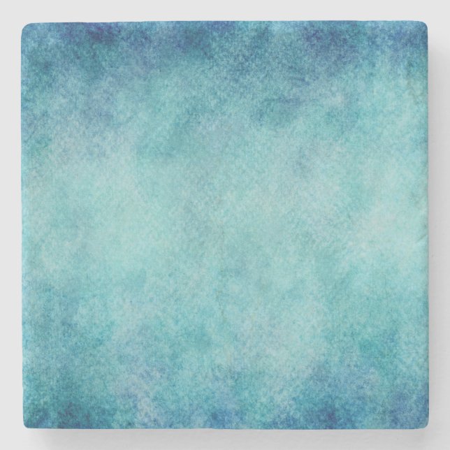 Blue Watercolor Turquoise Paper Background Stone Coaster (Front)
