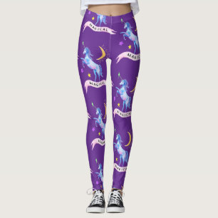 Blue Watercolor Unicorn Leggings